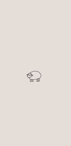 a drawing of a sheep in the middle of a gray background with black lines on it