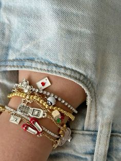 #summer #jewelry Gold And Silver Jewelry Aesthetic, Ahs Style Jewelry, Ahs Jewelry, Pretty Stacks, Jewelry Accessories Ideas, Jewelry Essentials, Funky Jewelry