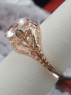 Rose Gold Leaf, Mystic Fire Topaz, Antique Filigree, Order Design, Detailed Ring, Sterling Silver Filigree, Coffee Design, Gold Filigree, Filigree Ring