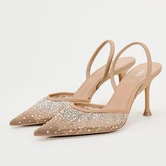 Brand New With Tags Size 7.5 Sould Out At Zara Wedding Toes, Fabric Sandals, Bow High Heels, Summer High Heels, Rhinestone High Heels, Modern Sandals, Open Toed Heels, Slingback Shoes, Slingbacks