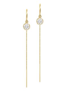 ~ Two beautiful 1/4 carat bezel set lab-grown diamonds are suspended from polished 14K Yellow Gold Box Chain Threader Earrings. ~ Choose from: 1/10 carat 3mm round diamond bezel per earring. 1/6 carat 3.5 mm round diamond bezel per earring. 1/4 carat 4 mm round diamond bezel per earring. ~ Conflict free lab-grown diamonds. ~ Color: G-H ~ Clarity: Sl1-SI2 ~ 100% recycled 14K gold. ~ The ear thread is 2.27 inches / 57.7 mm in length plus the diamond. `~ Sold both as a pair and single earring. ~ Th Chain Threader Earrings, Baroque Pearl Necklace, Bezel Set Diamond, Gold Box, Threader Earrings, Bezel Diamond, Single Earring, White Sapphire, Box Chain