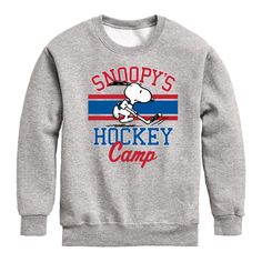 Give his cool weather wardrobe a refresh with this Boys 8-20 Peanuts Hockey Camp Graphic Sweatshirt. Give his cool weather wardrobe a refresh with this Boys 8-20 Peanuts Hockey Camp Graphic Sweatshirt.  Crewneck Long sleeve Graphic on chestFABRIC & CARE Cotton, polyester Machine wash Imported Size: Large. Color: Med Grey. Gender: male. Age Group: kids. Hockey Camp, Cool Weather, Sweatshirt Crewneck, Toddler Boy Outfits, Top Graphic Tees, Fleece Sweatshirt, Quality T Shirts, Tee Shop, Toddler Outfits