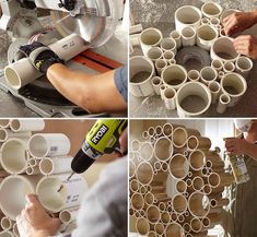 the process of making cups is shown here