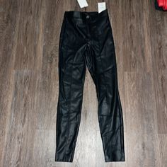 Brand New Faux Leather Zara Highrise Leggings Inseam 28” Waist 12” Mid-rise Fitted Faux Leather Pants, Fitted Mid-rise Faux Leather Bottoms, Fitted Mid-rise Faux Leather Pants, Fitted Faux Leather Mid-rise Bottoms, Tight High Waist Faux Leather Bottoms, Fitted High Waist Faux Leather Pants, Tight High-waist Faux Leather Bottoms, High Waist Fitted Faux Leather Pants, Tight Faux Leather Pants For Night Out