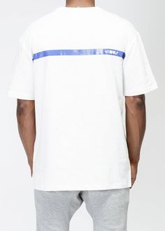 Find your new go-to t-shirt with this Slightly oversized Tee from Konus. Made of lightweight french terry, it features a stylish printed stripe on the front and back, complete with bold Konus branding on the back. Relaxed fit 100% Cotton Imported Oversized Tee, Fashion Labels, French Terry, White Undershirt, Street Style, Relaxed Fit, Branding, Mens Tshirts, Mens Tops