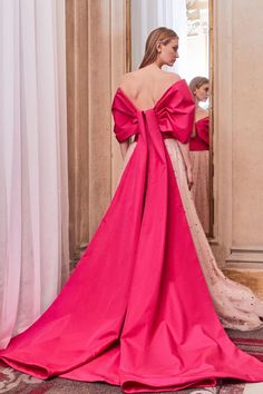 Description Fuchsia A-line, Long dress Puffed, Short Sleeves V-Neck Strapless Taffeta, Tulle Dry Clean Made in Lebanon SKU ga-5777 Yellow Wedding Dress, Train Dress, Mnm Couture, Off Shoulder Gown, Midi Dress Style, Embellished Gown, Gowns With Sleeves, A Line Gown, Lebanon