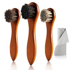 PRICES MAY VARY. High Quality - High quality horsehair brush is trusted by professionals. Made of natural European beech wood and horsehair The bristles are moderately hard, soft and flexible. Effectively adjusts for wear and fading to achieve a good clean polish and shine. Soft Polishing Cloth -Using these scratch-free, non-pilling microfiber cloths, which gently condition premium leather. The right length allows for an easy grip as the polishing cloth is maneuvered back and forth across the up Shoe Wax, Shoes Boot, Cleaning Brushes, Shoe Brushes, Shoe Polish, Leather Boot Shoes, Brush Kit, Clean Shoes, Leather Cleaning