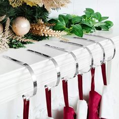 christmas stockings hanging on the mantle