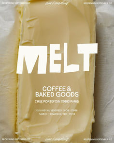 a bag of melt coffee and baked goods sitting on top of a sheet of paper