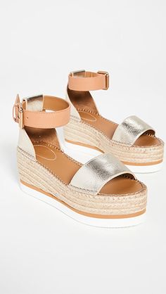 See by Chloe Glyn Espadrille | Shopbop Synthetic Espadrilles With Buckle Closure And Round Toe, Adjustable Buckle Closure Round Toe Espadrilles, Synthetic Round Toe Platform Espadrilles, Synthetic Platform Espadrilles With Round Toe, Chic Leather Espadrilles With Buckle Closure, Beige Round Toe Espadrilles With Buckle Closure, Beige Espadrilles With Buckle Closure And Round Toe, Leather Ankle Strap Platform Espadrilles, Leather Platform Espadrilles With Ankle Strap