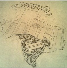 a drawing of a city with the word boston on it