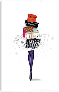 a woman in tights and heels holding a stack of books