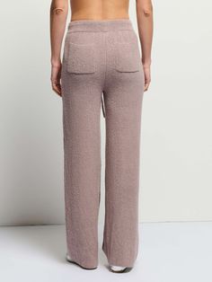 You'll be living in these cozy ribbed pants featuring a waist tie, back patch pockets, and a straight-leg silhouette. (This one comes in Whisper.) | Women's Rachelle Pant in Whisper | Ethical Essentials Cozy Wide Leg Bottoms With Ribbed Waistband, Cozy Straight Leg Bottoms For Loungewear, Cozy Straight Leg Loungewear Bottoms, Beige Straight Leg Bottoms For Lounging, Cozy Straight Leg Loungewear Pants, Cozy Straight Leg Lounging Pants, Cozy Ribbed Wide Leg Bottoms, Ribbed Full-length Loungewear Bottoms, Wide Leg Ribbed Loungewear Pants