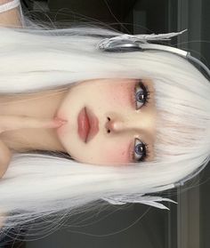 White Hair Makeup Looks, Ulzangg Makeup, White Hair Makeup, Harajuku Makeup, White Makeup, Ethereal Makeup, Edgy Makeup, Cute Makeup Looks, Asian Eye Makeup