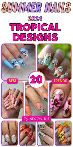 Experience the joy of beach vacations with tropical nail designs 2024. These designs feature bright colors and simple patterns, perfect for summer fun. Whether you prefer short nails or almond shapes, these tropical designs will add a touch of paradise to your look. Explore the best tropical nail designs and get ready to shine this summer. Florida Nails Vacations, Beach Vacation Ideas, Bright Orange Nails, Tropical Nail Designs, Neon Orange Nails, Florida Nails, Beach Nail Designs, Beach Nail, Orange Nail Polish