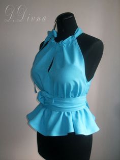 Tunic Turquoise blouse linen bell blouse top | Etsy Fitted Linen Blouse For The Beach, Fitted Linen Blouse For Beach, Blue Linen Blouse For Vacation, Elegant Fitted Turquoise Tops, Spring Fitted Turquoise Blouse, Fitted Turquoise Blouse For Spring, Chic Turquoise Top For Beach, Chic Turquoise Beach Top, Elegant Light Blue Top For Beach