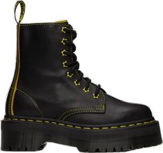 Star Boots, Dr Martens Black, Contrast Stitch, Nappa Leather, Dr. Martens, Leather Trims, Leather Boots, Clothing Accessories, Perfect Clothing