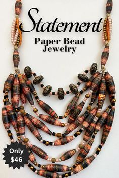 the statement paper bead jewelry is on sale