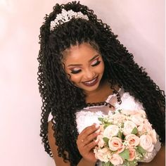 Black Bride Hairstyles, Hairstyles For Black Women 2023, Wedding Hairstyles For Black Women, Black Brides Hairstyles, Beautiful Wedding Hairstyles, Wedding Curls, Loose Curly Hair, Black Brides