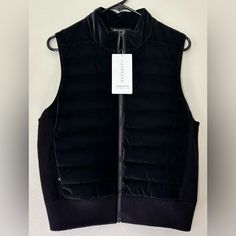 Nwt Beautiful, Black, Athleta Hanover Hybrid Vest, Size Large. Retails For $199. Side Zip Pockets. Puffer Front And Sweater Back. Sporty Vest For Cold Weather, Athleisure Black Winter Vest, Athleisure Black Vest For Winter, Spring Workout Black Outerwear, Black Winter Sports Vest, Black Sports Vest For Winter, Athleisure Winter Sports Vest, Athleisure Sports Vest For Winter, Winter Sports Athleisure Vest