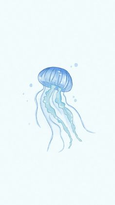 a drawing of a jellyfish floating in the water