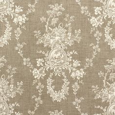 an old wallpaper with white flowers and leaves on brown background, in shades of beige