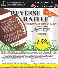 a flyer for the reverse raffle football game