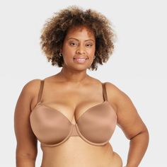 Add a versatile piece to your collection of intimates with this Demi T-Shirt Push-Up Bra from Auden™. This demi T-shirt bra is made of soft, stretchy knit fabric for a flexible fit that moves with you, while the opaque lining provides extra coverage. Light-lift push-up molded cups provide you with a comfortable, flattering fit, and underwire adds the right support. Plus, the adjustable straps and back hook-and-loop fastener help you to find the perfect fit for you. Auden™: Comfort true to every Toffee Crunch, Open Bra, Bra Measurements, Racerback Sports Bra, Bra Shop, T Shirt Bra, Bra Styles, Bra Cups, Push Up Bra