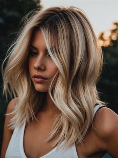 50 Summer Hair Color Ideas for Blondes: A Guide to Stunning Seasonal Shades Hair Color For 38 Year Old Women, Summer Hair 2024 Bronde, Shoulder Length Balayage Blonde, Hair Cuts 2024trends Medium, Short Blonde Hair Layers, Summer 2024 Hair Color Trends, Blonde Shadow Root With Money Piece, Hot Mom Haircut, High Contrast Hair