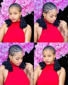 Mukule Hairstyles For Black Women, Africa Braids Hairstyles, Latest Hair Braids Styles 2024 Twist, Hair Lines Women, Line Braids African Hairstyles, Trending Hair Styles 2024, Natural Hair Styles With Beads, Short Cornrow Braids, Braids Lines Hairstyles African