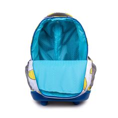 Go traveling, back to school, or to a sleepover in style, with your belongings neatly stowed in the J World Sunrise Rolling Backpack. The versatility of the Sunrise Rolling Backpack allows for it function as both carry- on luggage that will fit under the airplane seat or overhead compartment and a strapped backpack for students. It has fully functional wheels that are both soft and noiseless that allows for a controlled motion. Organize all of your belongings with a front pocket equipped with a Travel Bag With Luggage Sleeve For School, Blue Backpack For Overnight Trips, Functional Travel Backpack For End Of School Year, Blue Backpack For Back To School Trips, Travel Backpack For End Of School Year, Back To School Backpack For Overnight Trips, Back To School Backpack For Trips, Back To School Softback Backpack For Trips, Back To School Softback Backpack