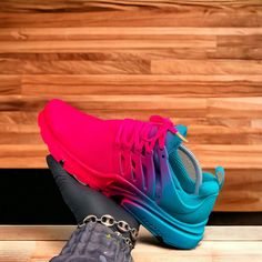 Custom Pink and Turquoise Nike Presto - Kiaun's Customs LLC Turquoise Sneakers For Streetwear With Round Toe, Turquoise Round Toe Sneakers For Streetwear, Turquoise Low-top Sneakers For Streetwear, Styles Clothes, Nike Presto, Cute Nike Shoes, Casual Sneakers Women, Cute Nikes, Workout Shoes