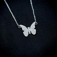 Gold Presidents Pendant White Gold Butterfly Necklace Antique Mailbox, Diamond Butterfly Necklace, A Little Black Dress, Diamond Butterfly, Heart Flutter, Butterfly Jewelry, Rock On, Crowd Pleaser, Feminine Design