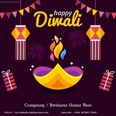 happy diwali greeting card