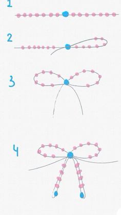 the instructions for how to tie an origami butterfly with beads and threads