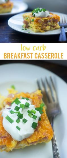 this low carb breakfast casserole is loaded with cheese and sour cream