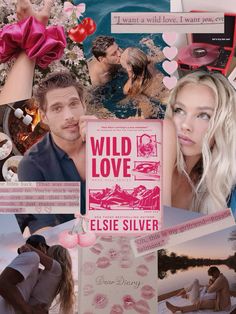 collage of photos with people in the background and text that reads wild love, ellsie silver