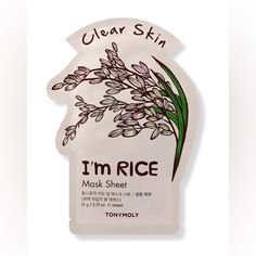 Tony Moly I'm Rice Sheet Mask Nwt - 10 Pack Infused With Rice Extracts And Natural Oils To Provide Elasticity And Brightening Effects To Skin. Rice Mask, Sheet Mask Set, Essence Water, Face Sheet Mask, Mask Sheet, Sheet Masks, Polysorbate 80, Licorice Root Extract, Tony Moly