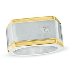 two tone gold and silver men's ring