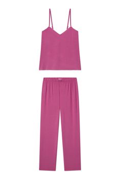 DreamModal Cami Pants Set in Camellia Chic Pink Camisole For Loungewear, Bridal Fabric, Lounge Sets, Straight Leg Pants, Night Gown, Short Sets, Set Dress, Pajama Set, Best Sellers