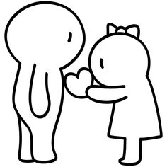 an image of a person giving something to another person in black and white coloring book style