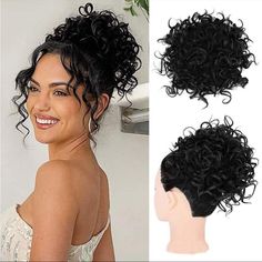 Super Cute And Stylish Ships In 5-10 Business Days Curly Bun Hairstyles, Curly Bun, Bun Hair Piece, Hair Extension Clips, Loose Waves Hair, Curly Ponytail, Hairpieces For Women, Tin Tin, Drawstring Ponytail