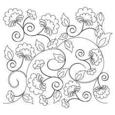 an intricately designed flower design in black and white