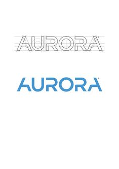 the aurora logo is shown in blue and white