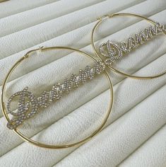 Elegant Small Hoop Earrings With Custom Name, Elegant Personalized Hoop Earrings For Party, Personalized Party Earrings, Name Hoop Earrings, Full Body Massage Techniques, Earrings Name, Iced Out Jewelry, Body Massage Techniques, Earrings Gold Hoop