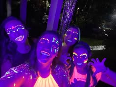 Glow In The Dark Party Makeup, Glow Party Makeup, Glow In The Dark Face Paint Ideas, Makeup Neon, Neon Face Paint Ideas, Neon Party Makeup, Neon Party Makeup Ideas, Glow In The Dark Makeup, Neon Costume Ideas