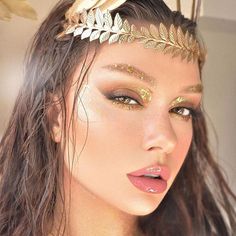 Goddess Costume Makeup, Greek Goddess Makeup, Goddess Makeup Look, Greek Makeup, Goddess Halloween Costume, Goddess Halloween, Make Carnaval, Halloween Make-up Looks, Halloweenský Makeup