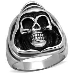 Description Best in class and quality, this stunning achromatic ring for men is a worthy grab. Highly polished to grant a luxurious appeal, it boasts a skull design for that spooky effect. The statement jewelry would make you the best among the people dressed up for Halloween. Product Features: Stainless steel skull shaped ring for men Band style: tapered High polished band - no plating Made from highly corrosive resistant TK316 stainless steel Ring size: men's 8 Weight (approx): 15.30 (g) Material(s): stainless steel Pack of 2 Product Specifications Weight Width Height Depth 0.03 LBS 3.00" 3.00" 3.00" Warning: CHOKING HAZARD-Small Parts Adult Supervision Required. Mens Stainless Steel Rings, Mens Ring Sizes, Luxe Jewelry, Trendy Fashion Jewelry, Skull Fashion, Stainless Steel Ring, Skull Design, Polished Stainless Steel, Size 10 Rings