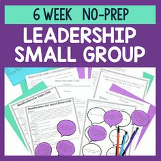 the 6 week no prep leader's small group is shown in purple and green