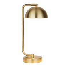 a brass colored lamp on a white background